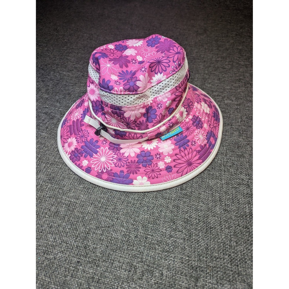 Sunday Afternoons Sun Hat Kids Floral Purple UV Protection Mesh Medium 2-5 Cap